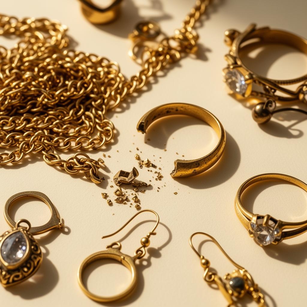 Verzameling gouden sieraden